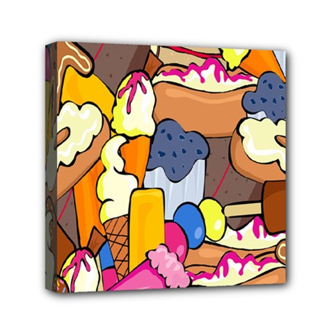 Sweet Stuff Digitally Created Sweet Food Wallpaper Mini Canvas 6  X 6  by Amaryn4rt