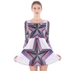 Star Abstract Geometric Art Long Sleeve Velvet Skater Dress by Amaryn4rt