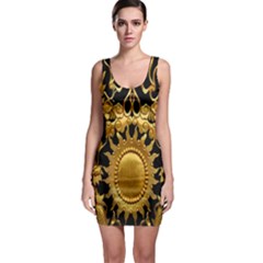 Golden Sun Sleeveless Bodycon Dress by Amaryn4rt
