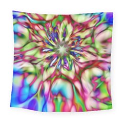 Magic Fractal Flower Multicolored Square Tapestry (large) by EDDArt