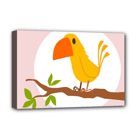 Yellow Bird Tweet Deluxe Canvas 18  X 12   by Alisyart