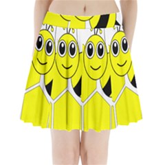 Bee Wasp Yellow Pleated Mini Skirt by Alisyart