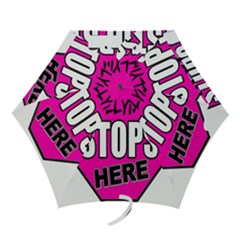 Bullying Stops Here Pink Sign Mini Folding Umbrellas by Alisyart