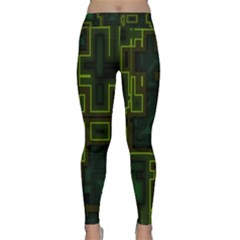 A Completely Seamless Background Design Circuit Board Classic Yoga Leggings by Simbadda