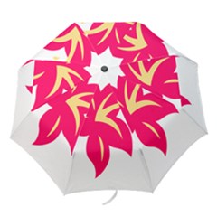 Flower Floral Lily Blossom Red Yellow Folding Umbrellas