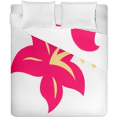 Flower Floral Lily Blossom Red Yellow Duvet Cover Double Side (california King Size) by Alisyart
