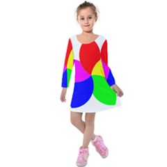 Fan Star Floral Kids  Long Sleeve Velvet Dress by Alisyart