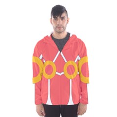 Flower With Heart Shaped Petals Pink Yellow Red Hooded Wind Breaker (men)