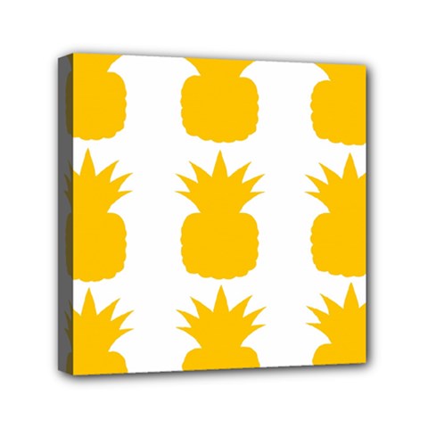 Fruit Pineapple Printable Orange Yellow Mini Canvas 6  X 6  by Alisyart
