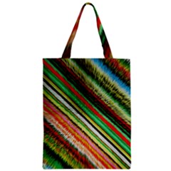 Colorful Stripe Extrude Background Zipper Classic Tote Bag by Simbadda