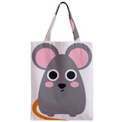 Mouse Grey Face Zipper Classic Tote Bag by Alisyart