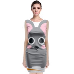 Mouse Grey Face Classic Sleeveless Midi Dress by Alisyart