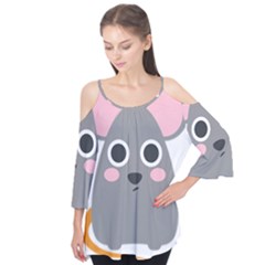 Mouse Grey Face Flutter Tees