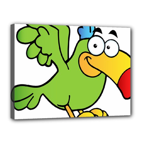 Parrot Cartoon Character Flying Canvas 16  X 12  by Alisyart