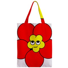 Poppy Smirk Face Flower Red Yellow Classic Tote Bag