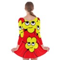 Poppy Smirk Face Flower Red Yellow Long Sleeve Velvet Skater Dress View2
