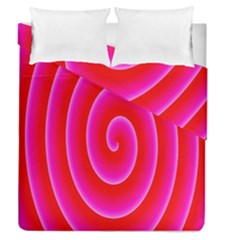 Pink Hypnotic Background Duvet Cover Double Side (queen Size) by Simbadda