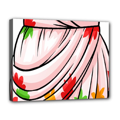 Petal Pattern Dress Flower Canvas 14  X 11  by Alisyart