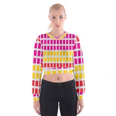 Squares Pattern Background Colorful Squares Wallpaper Women s Cropped Sweatshirt by Simbadda