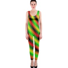 Neon Color Fractal Lines Onepiece Catsuit by Simbadda
