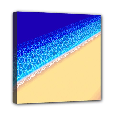 Beach Sea Water Waves Sand Mini Canvas 8  X 8  by Alisyart