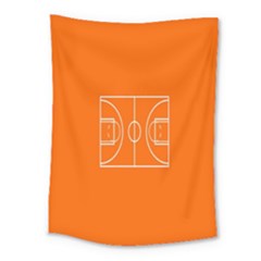 Basketball Court Orange Sport Orange Line Medium Tapestry