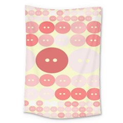 Buttons Pink Red Circle Scrapboo Large Tapestry