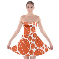 Basketball Ball Orange Sport Strapless Bra Top Dress by Alisyart