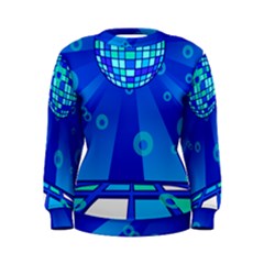 Disco Ball Retina Blue Circle Light Women s Sweatshirt by Alisyart
