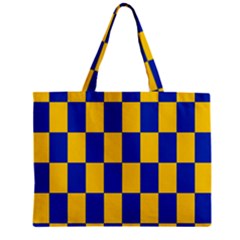 Flag Plaid Blue Yellow Zipper Mini Tote Bag by Alisyart