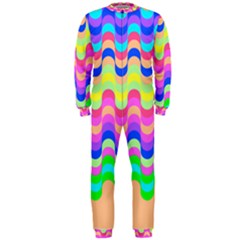 Dna Early Childhood Wave Chevron Woves Rainbow Onepiece Jumpsuit (men)  by Alisyart