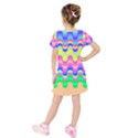 Dna Early Childhood Wave Chevron Woves Rainbow Kids  Short Sleeve Velvet Dress View2