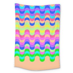 Dna Early Childhood Wave Chevron Woves Rainbow Large Tapestry by Alisyart