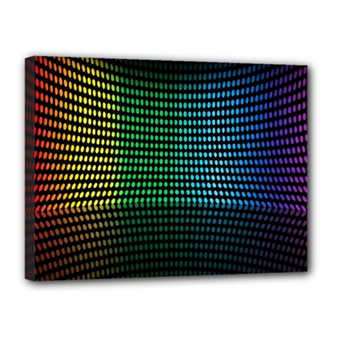 Abstract Multicolor Rainbows Circles Canvas 16  X 12  by Simbadda