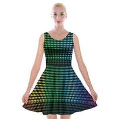 Abstract Multicolor Rainbows Circles Velvet Skater Dress by Simbadda