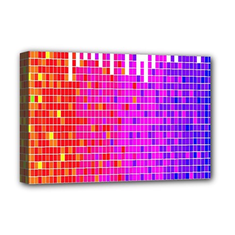 Square Spectrum Abstract Deluxe Canvas 18  X 12   by Simbadda