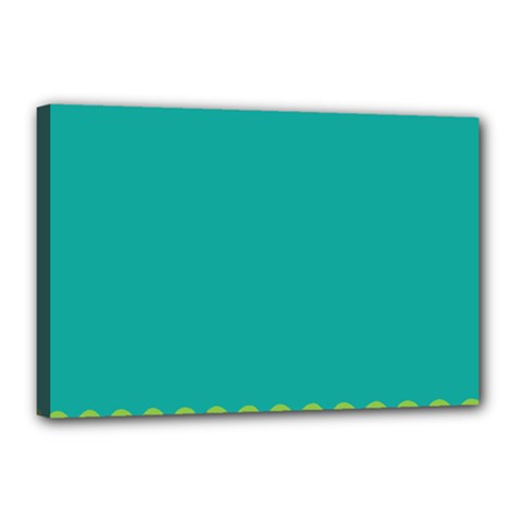 Green Blue Teal Scallop Wallpaper Wave Canvas 18  X 12 