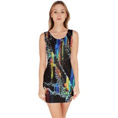 Abstract 3d Blender Colorful Sleeveless Bodycon Dress by Simbadda