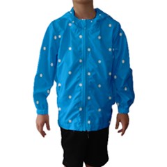 Mages Pinterest White Blue Polka Dots Crafting Circle Hooded Wind Breaker (kids) by Alisyart