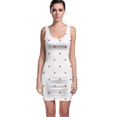 Mages Pinterest White Red Polka Dots Crafting Circle Sleeveless Bodycon Dress by Alisyart