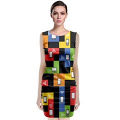 Mobile Phone Signal Color Rainbow Classic Sleeveless Midi Dress by Alisyart