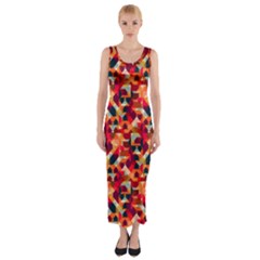 Modern Graphic Fitted Maxi Dress
