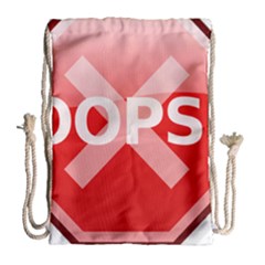 Oops Stop Sign Icon Drawstring Bag (large)