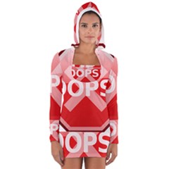 Oops Stop Sign Icon Women s Long Sleeve Hooded T-shirt by Alisyart