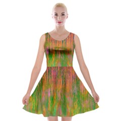 Abstract Trippy Bright Melting Velvet Skater Dress by Simbadda
