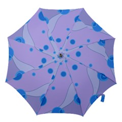 Purple Wave Circle Blue Hook Handle Umbrellas (large) by Alisyart