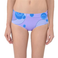 Purple Wave Circle Blue Mid-waist Bikini Bottoms by Alisyart