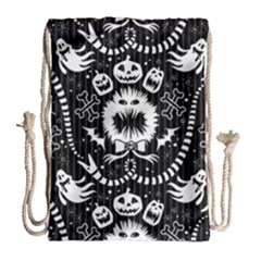 Wrapping Paper Nightmare Monster Sinister Helloween Ghost Drawstring Bag (large) by Alisyart