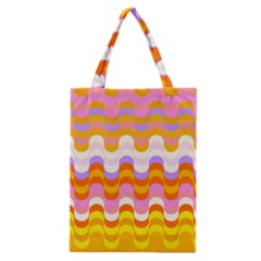 Dna Early Childhood Wave Chevron Rainbow Color Classic Tote Bag by Alisyart