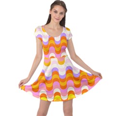 Dna Early Childhood Wave Chevron Rainbow Color Cap Sleeve Dresses by Alisyart